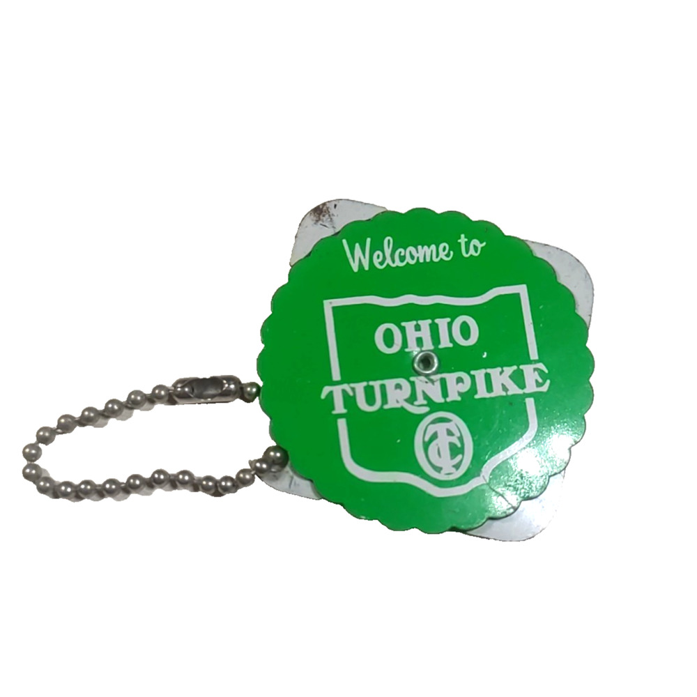 Welcome To Ohio Turnpike Vintage Calendar Keychain 1963 - 1990 Plastic Wheel